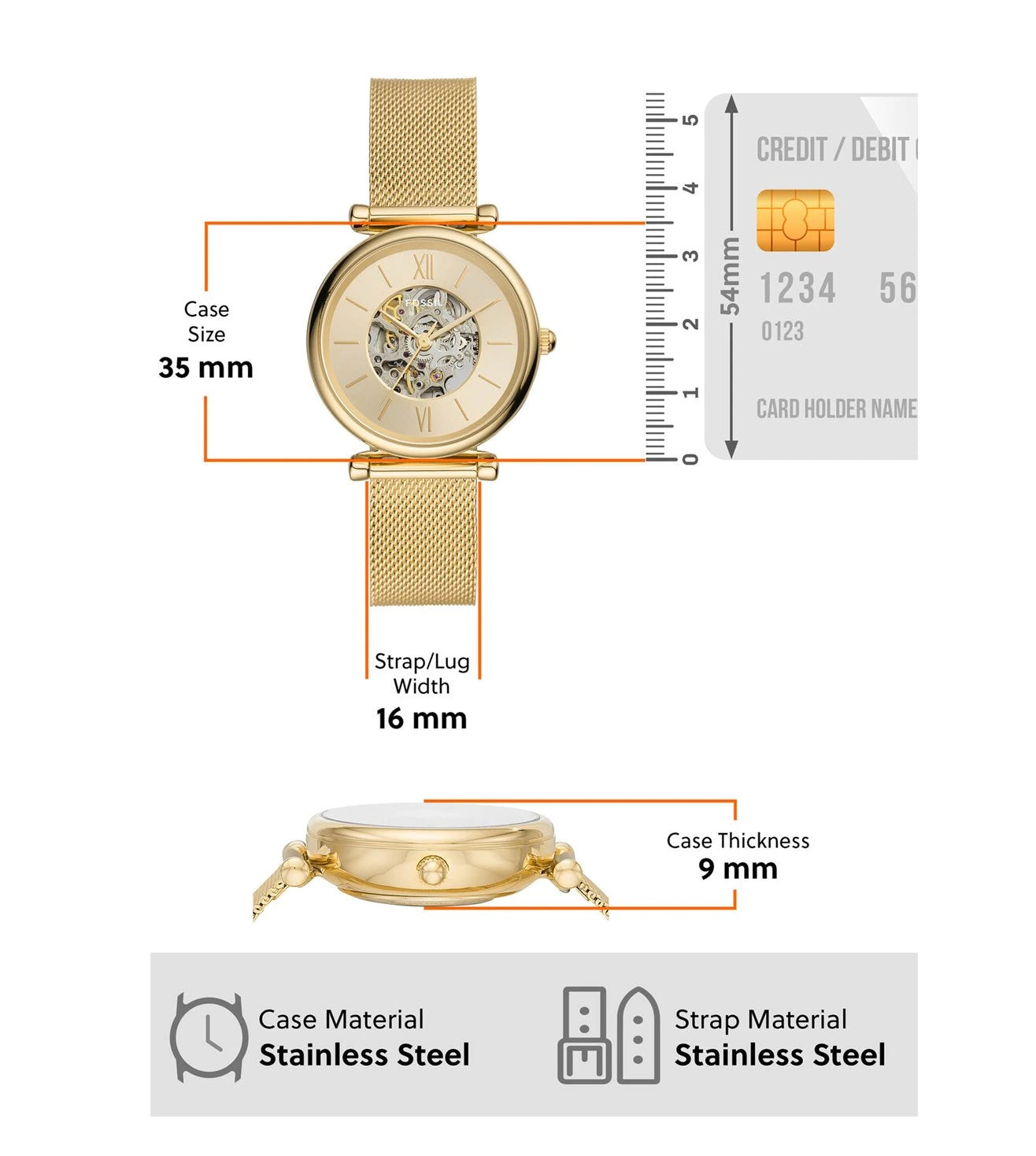 ME3250 | FOSSIL Carlie Automatic Watch for Women