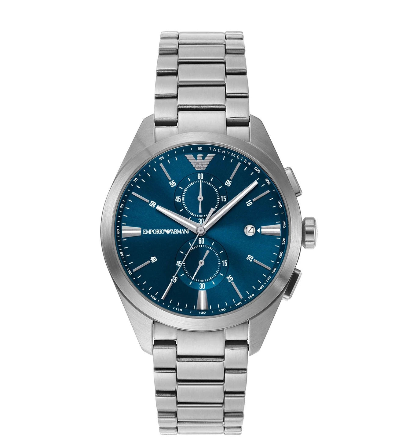 AR11541 Emporio Armani Renato Blue Round Dial Chronograph Watch Men Sai Creations Watches