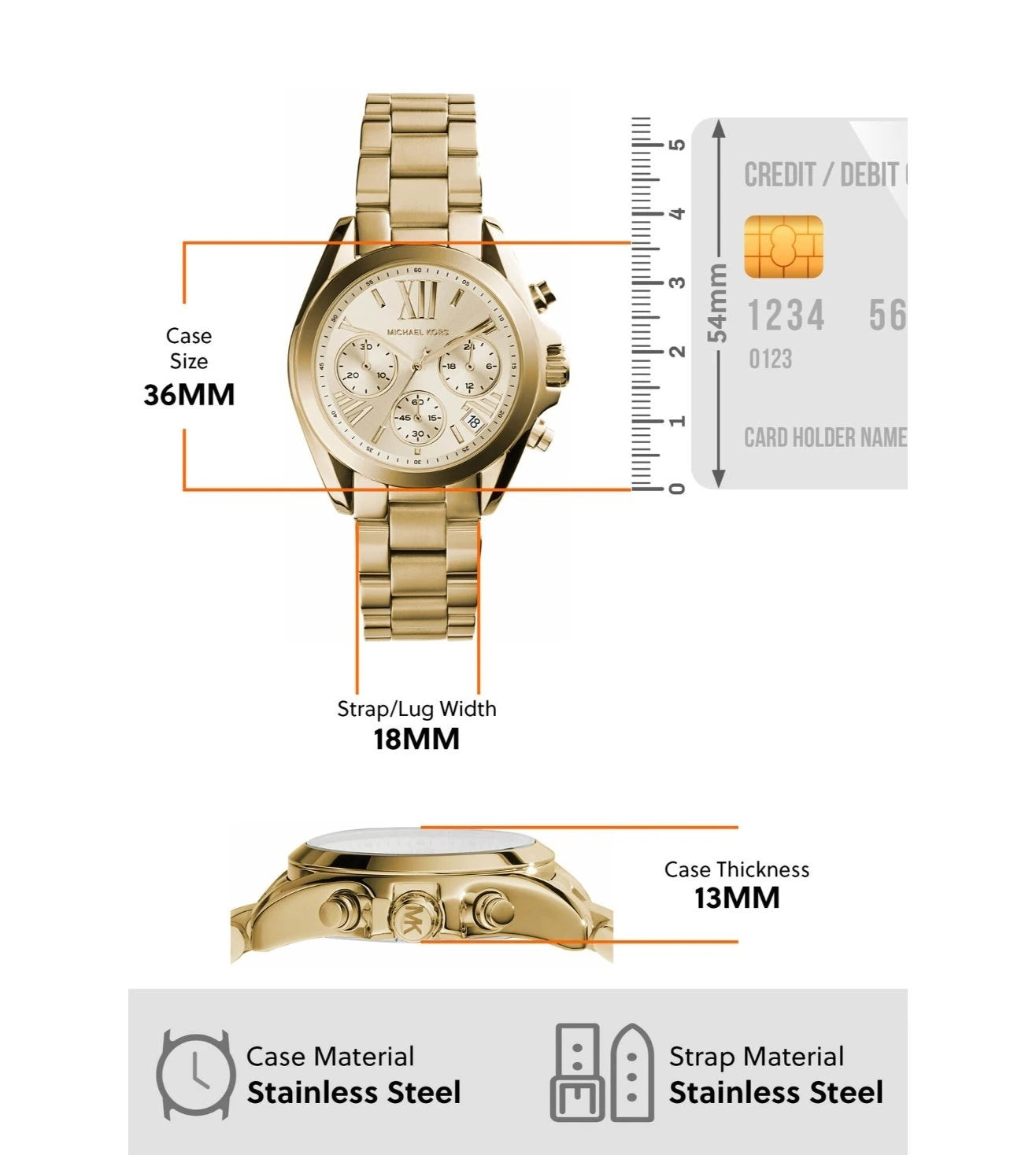 MK5798 | MICHAEL KORS Mini Bradshaw Chronograph Watch for Women