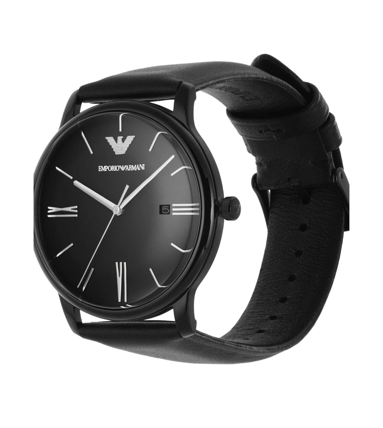 AR11573 Emporio Armani | Round Black Dial 42mm Analog Watch (Men)