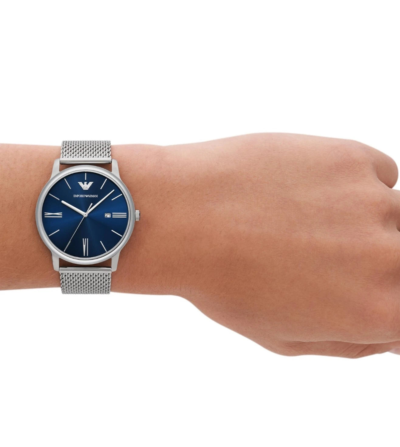 AR11571 Emporio Armani | Round Blue 42mm Analog Watch (Men)