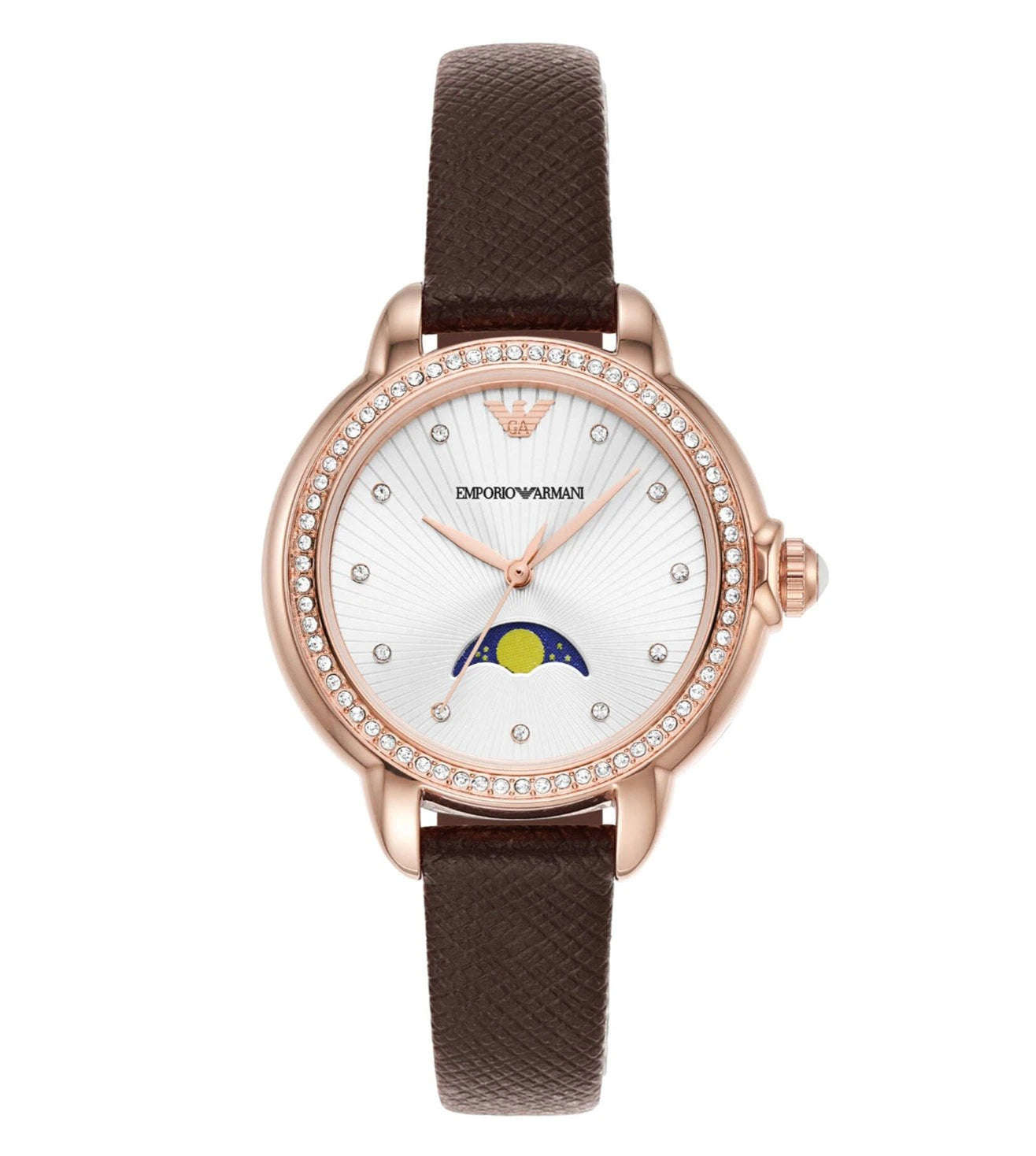 AR11568 Emporio Armani | Round Silver Dial Analog Watch (Women)