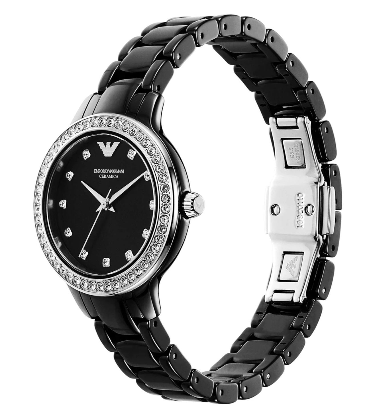 AR70008 EMPORIO ARMANI | Black Round Dial Analog Watch (Women)