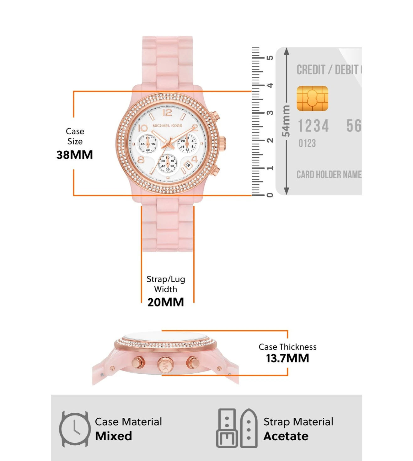 MK7424 | MICHAEL KORS Runway Chronograph Watch for Women