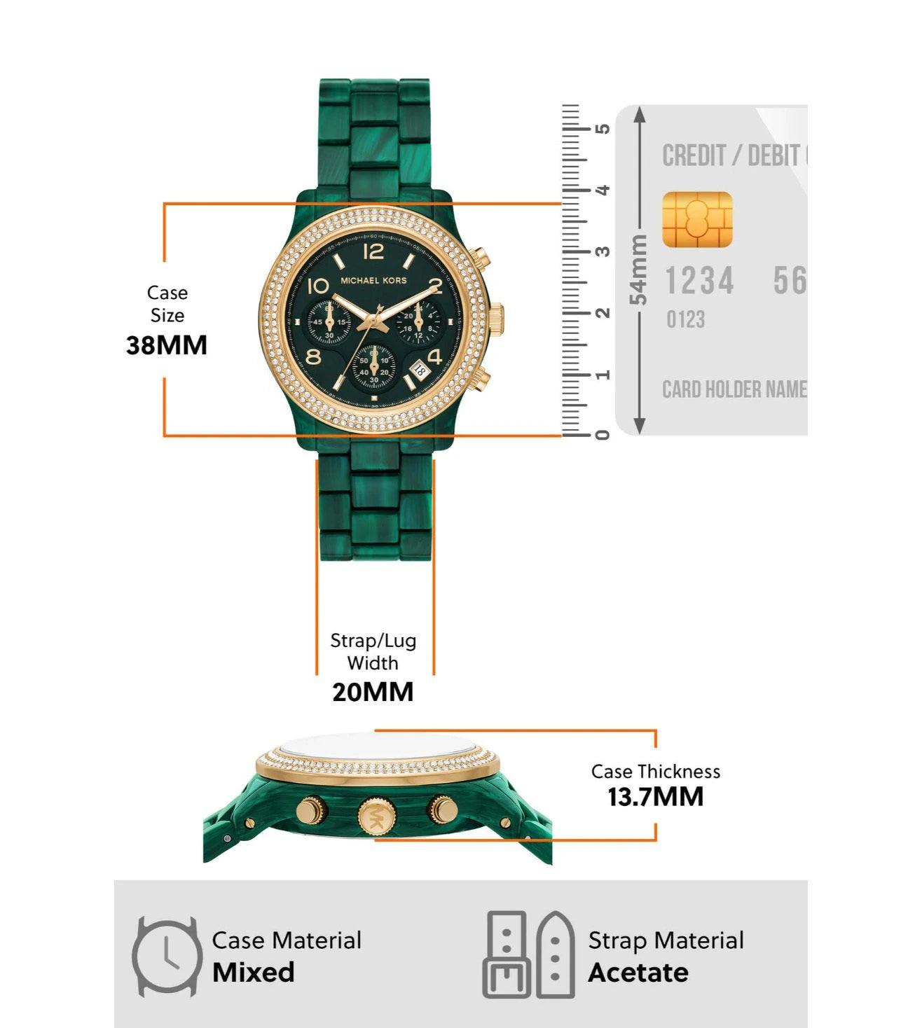 MK7422 | MICHAEL KORS Runway Chronograph Watch for Women