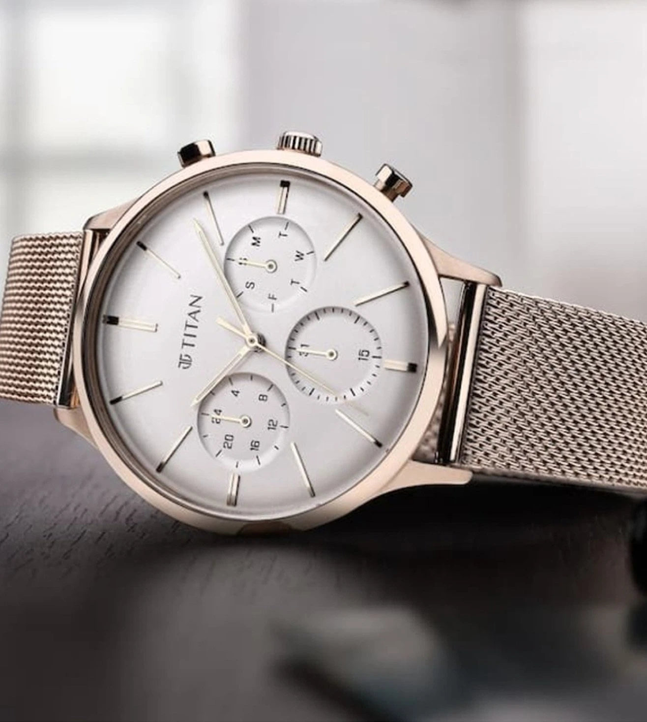 NR90134WM01 | TITAN Light Leathers Chronograph Watch for Men