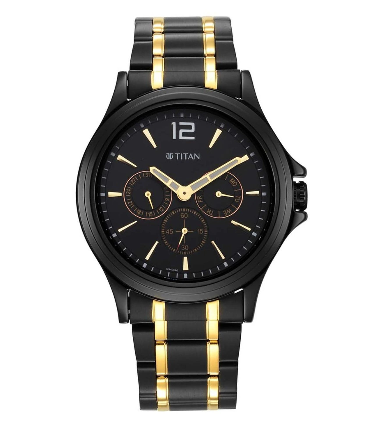 Titan black watch shop men