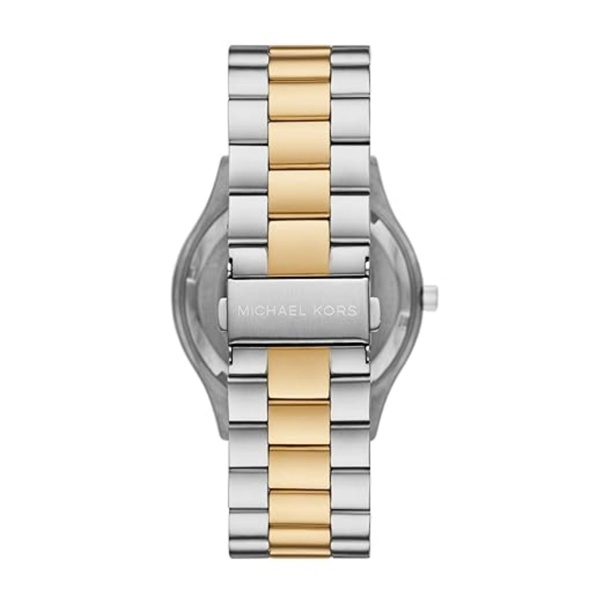 Rose gold watch with brand logo on a white background
