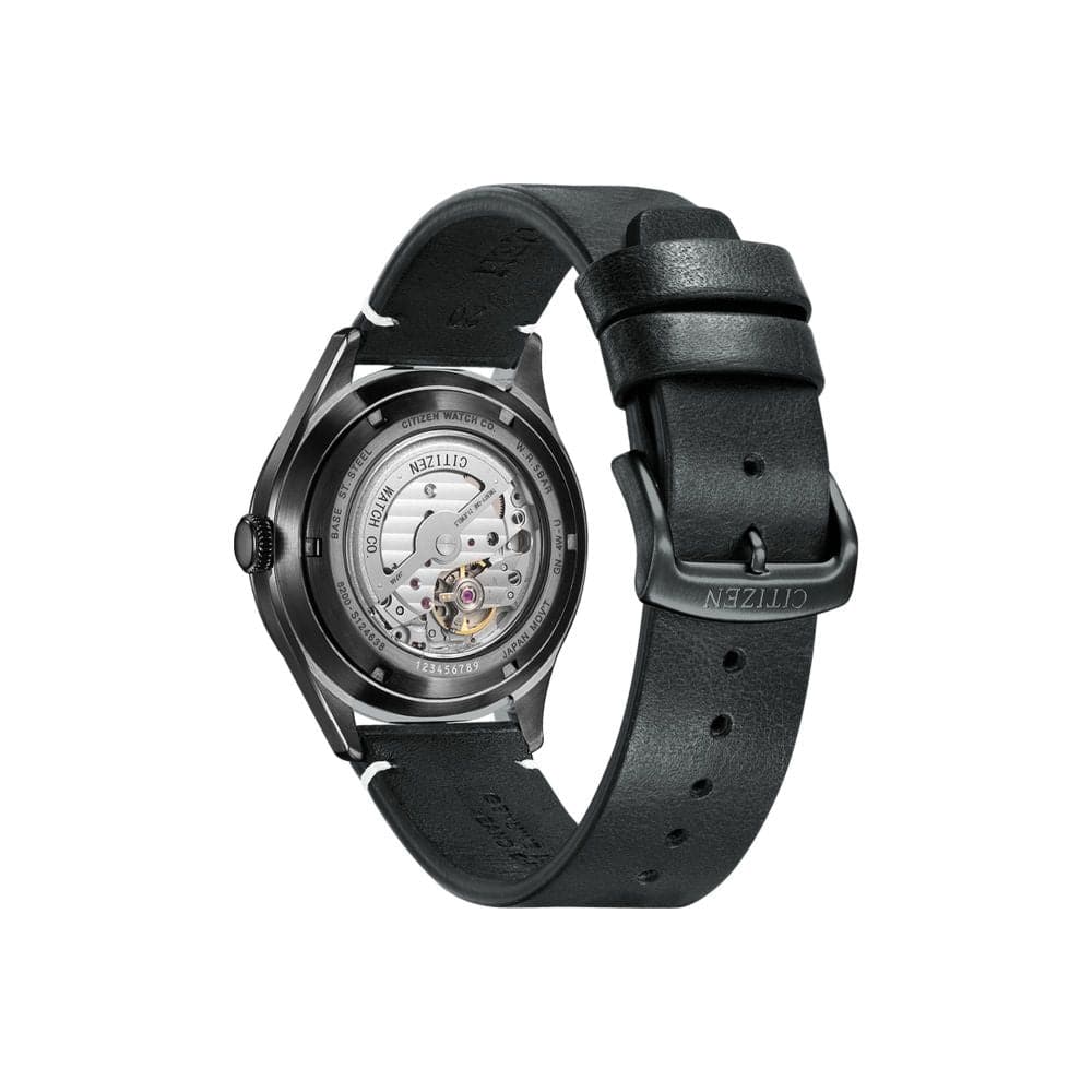 Citizen Black Dial With Leather Strap Automatic Men Watch - NH8395-00E