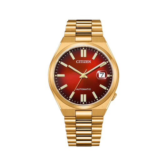 Citizen Red Dial Analog Stainless Steel Men's Watch - NJ0153-82X