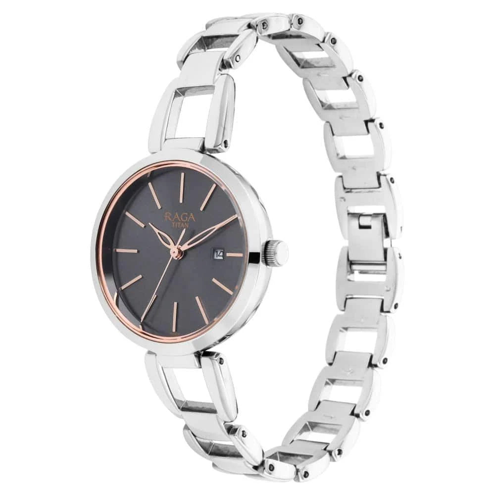 Titan Raga Viva Grey Dial Analog with Date Watch for Women NR2642SM01