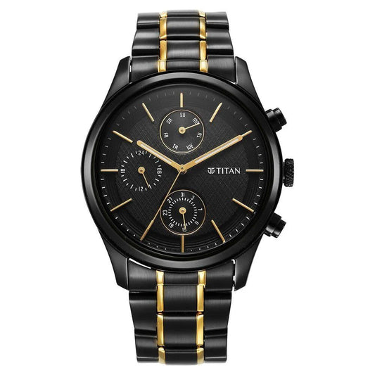 Titan Quartz Analog with Day and Date Black Dial Watch for Men NS1805KM06