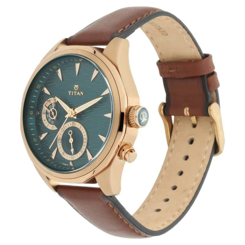 Titan Maritime Green Dial Quartz Multifunction watch for Men NS1829QL01