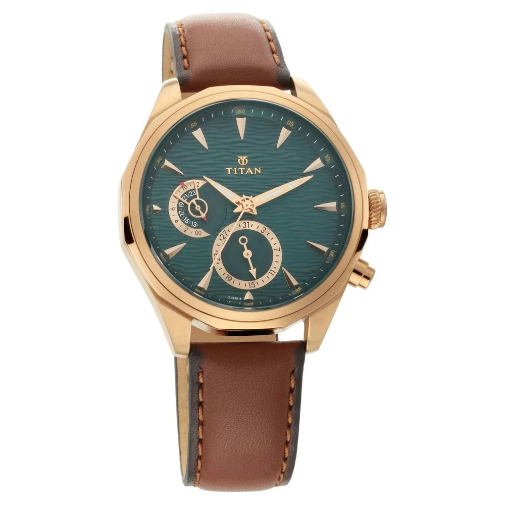Titan Maritime Green Dial Quartz Multifunction watch for Men NS1829QL01