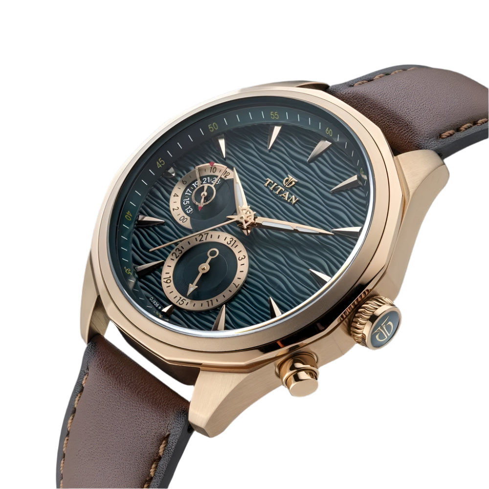Titan Maritime Green Dial Quartz Multifunction watch for Men NS1829QL01
