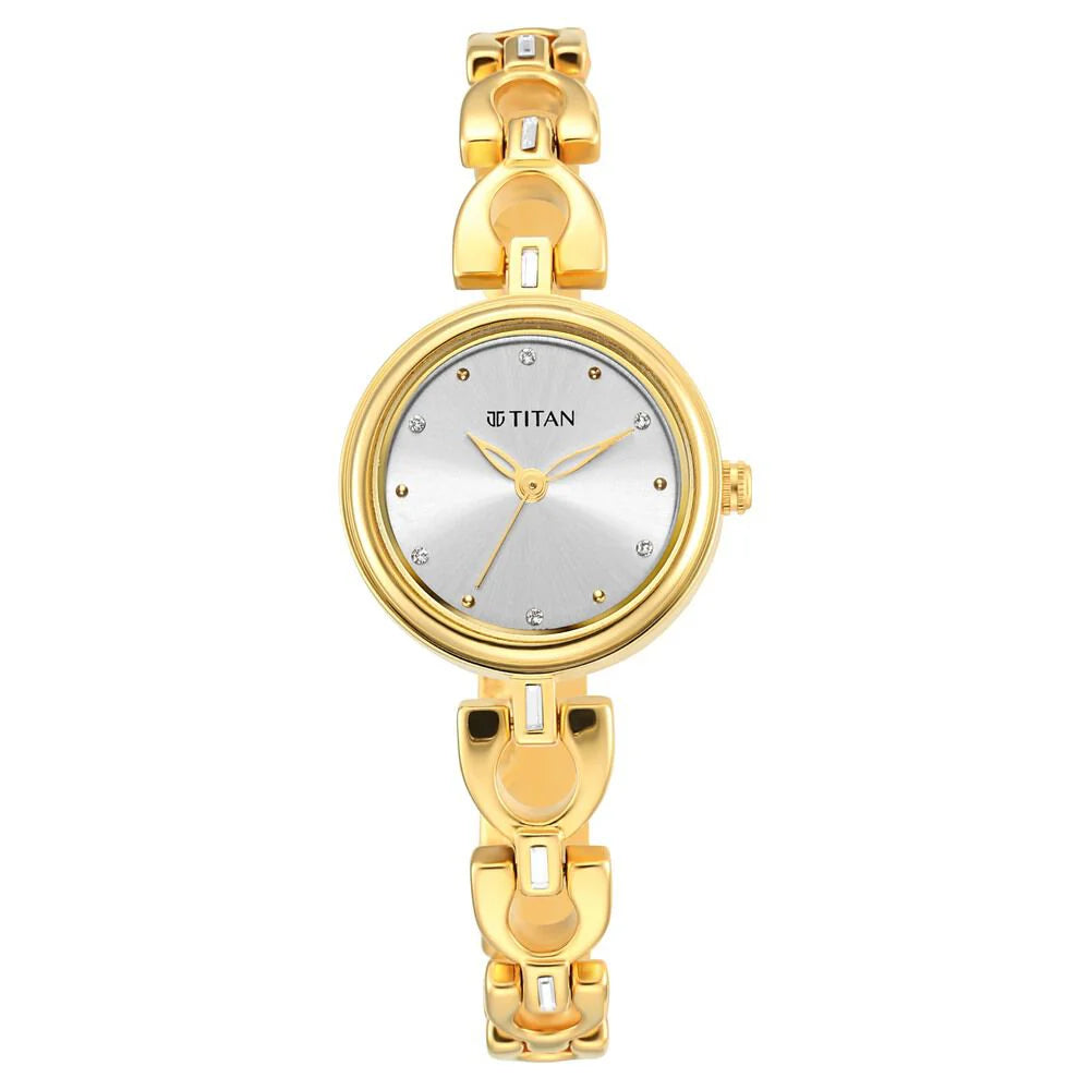 Titan Lagan Silver Dial Analog Metal Strap Watch for Women NS2601YM04