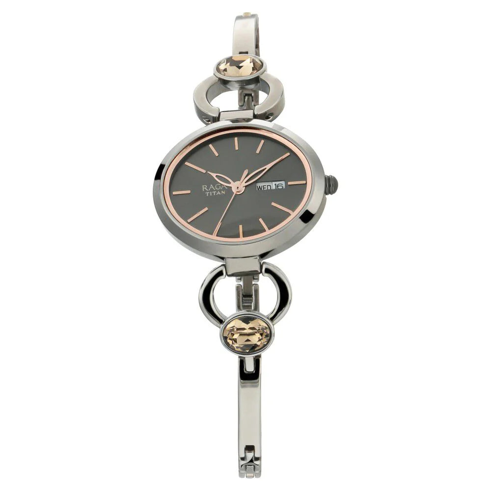 Titan Raga Viva Grey Dial Analog with Day and Date Watch for Women NS2621QM01