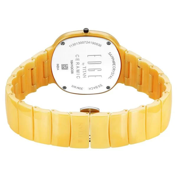 Titan Squircle Camo Quartz Analog Yellow Dial Watch For Unisex - NT1841QC08