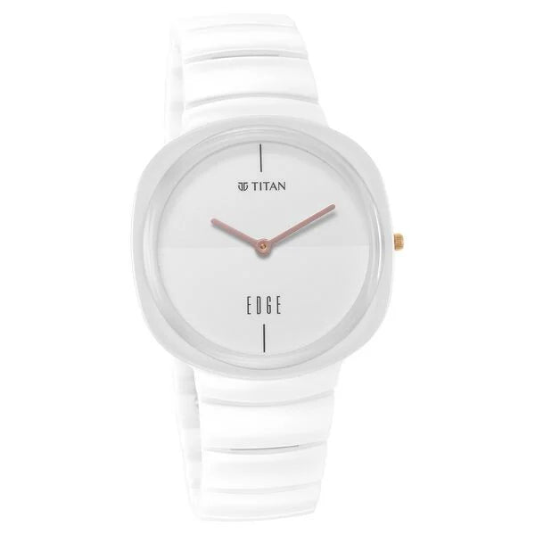 Titan Edge Squircle Quartz in Arctic White Unisex Watch - NT1841QC09