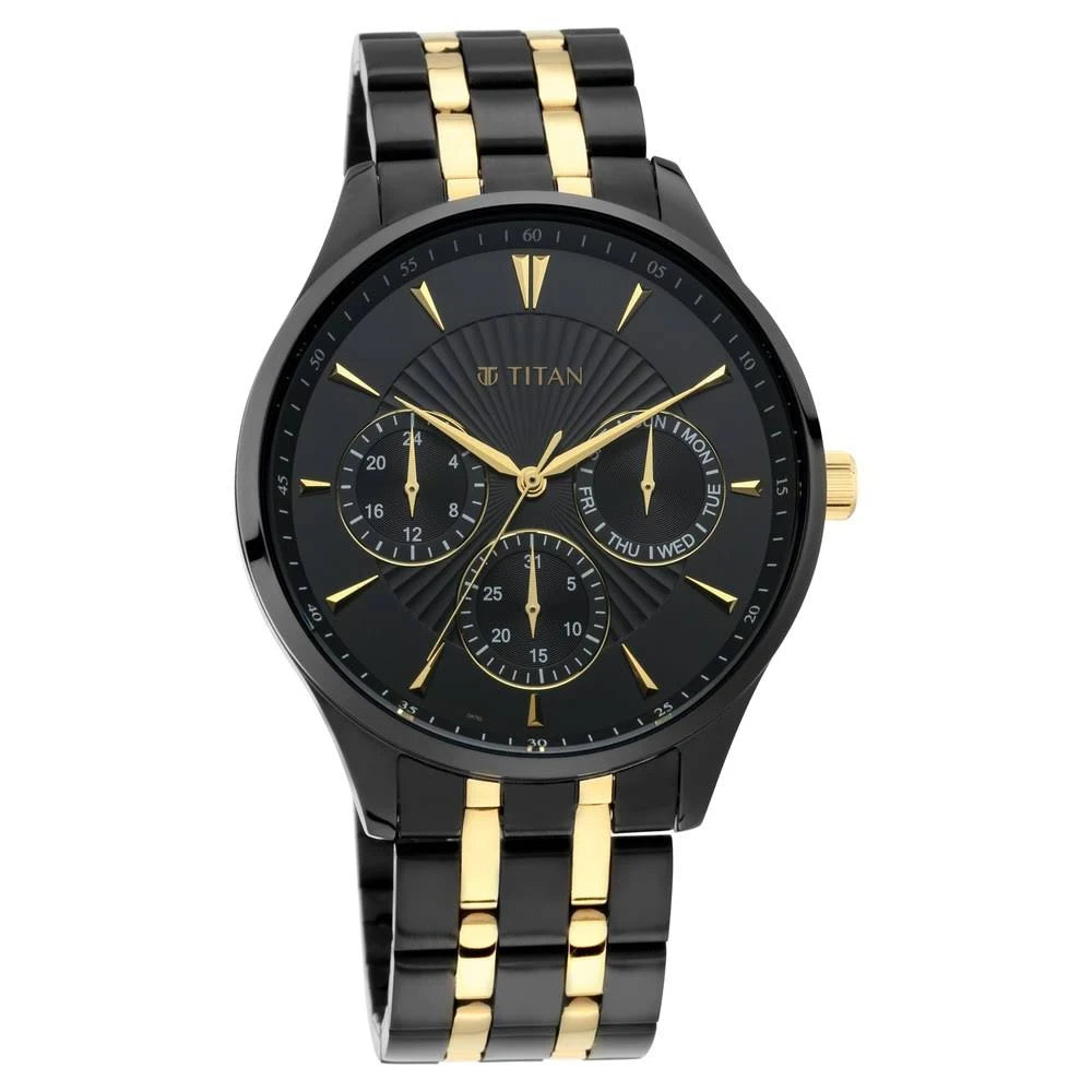 Titan Regalia Opulent Black Dial Multifunction Men Watch NR90127KM01