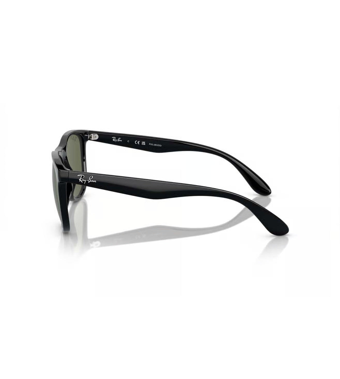 Ray-Ban RB4412I 601/9A Unisex Square Sunglasses – Polarized Green Lenses, Black Frame
