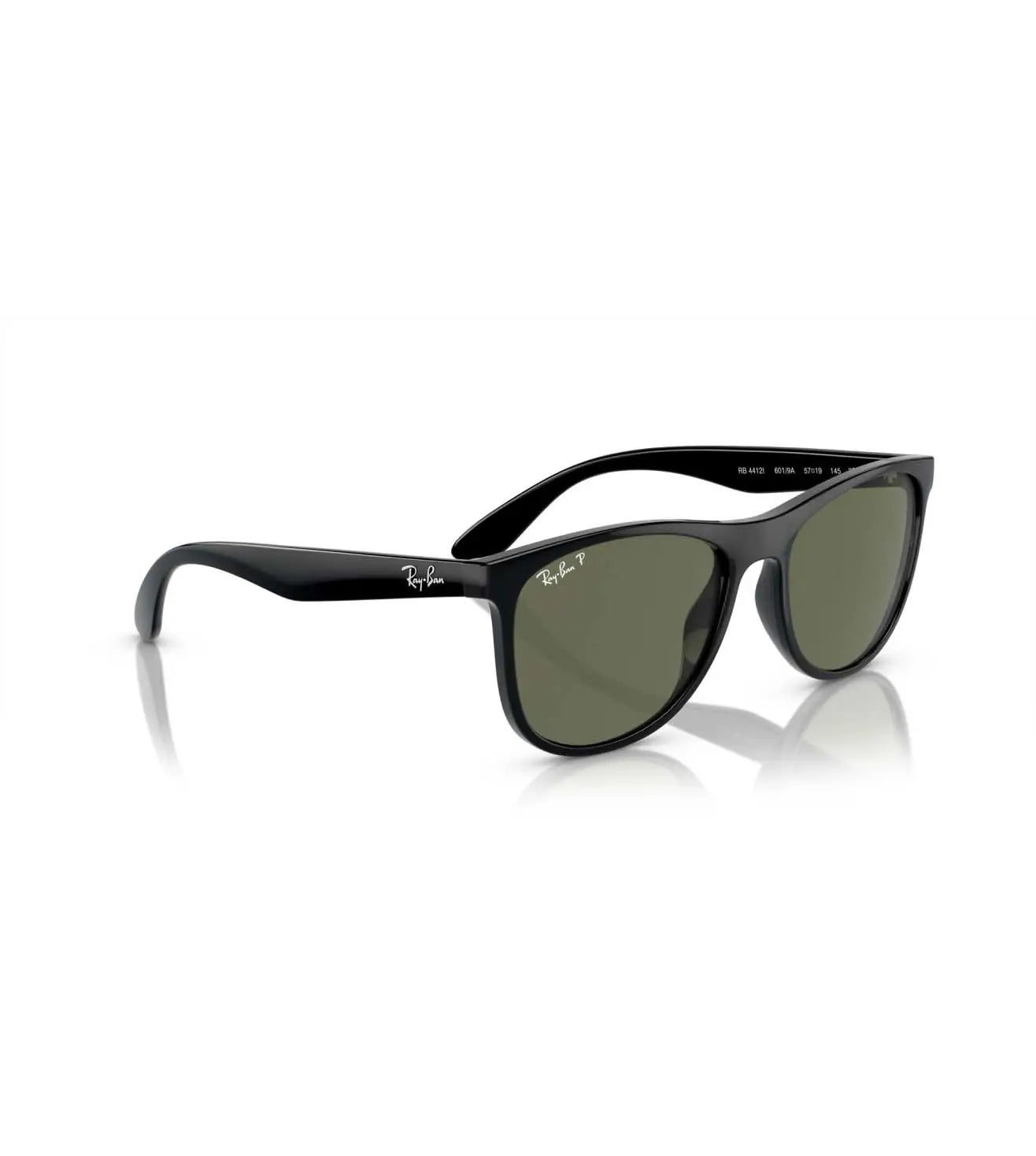 Ray-Ban RB4412I 601/9A Unisex Square Sunglasses – Polarized Green Lenses, Black Frame