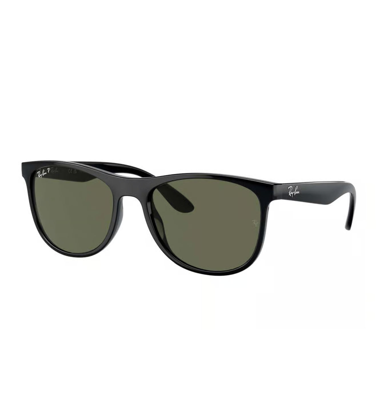 Ray-Ban RB4412I 601/9A Unisex Square Sunglasses – Polarized Green Lenses, Black Frame