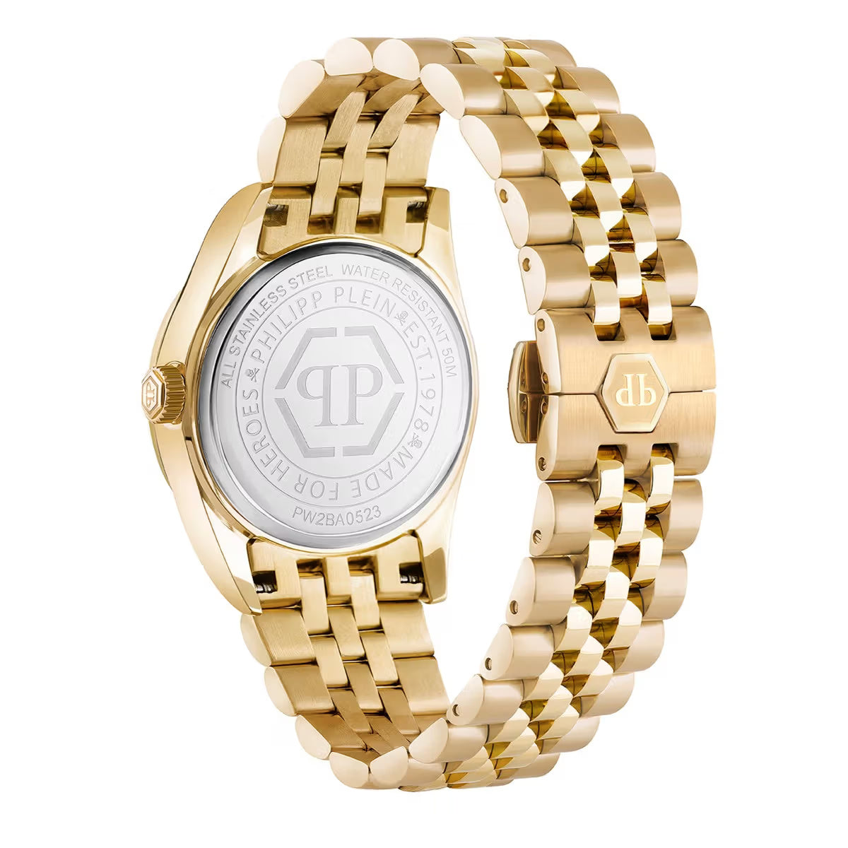 Philipp Plein Date Superlative Gold Dial Analog Women's Watch PW2BA0523