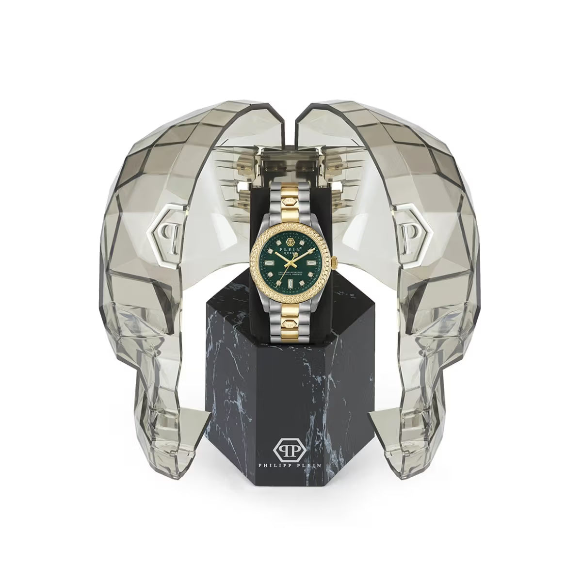 Philipp Plein Queen Green Dial Analog Stainless Steel Women Watch PWDAA0421