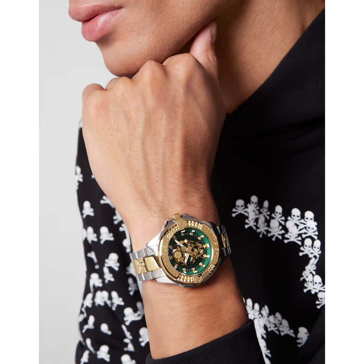 Philipp Plein The Skull Genderless Green Dial Unisex Watch PWNAA0622