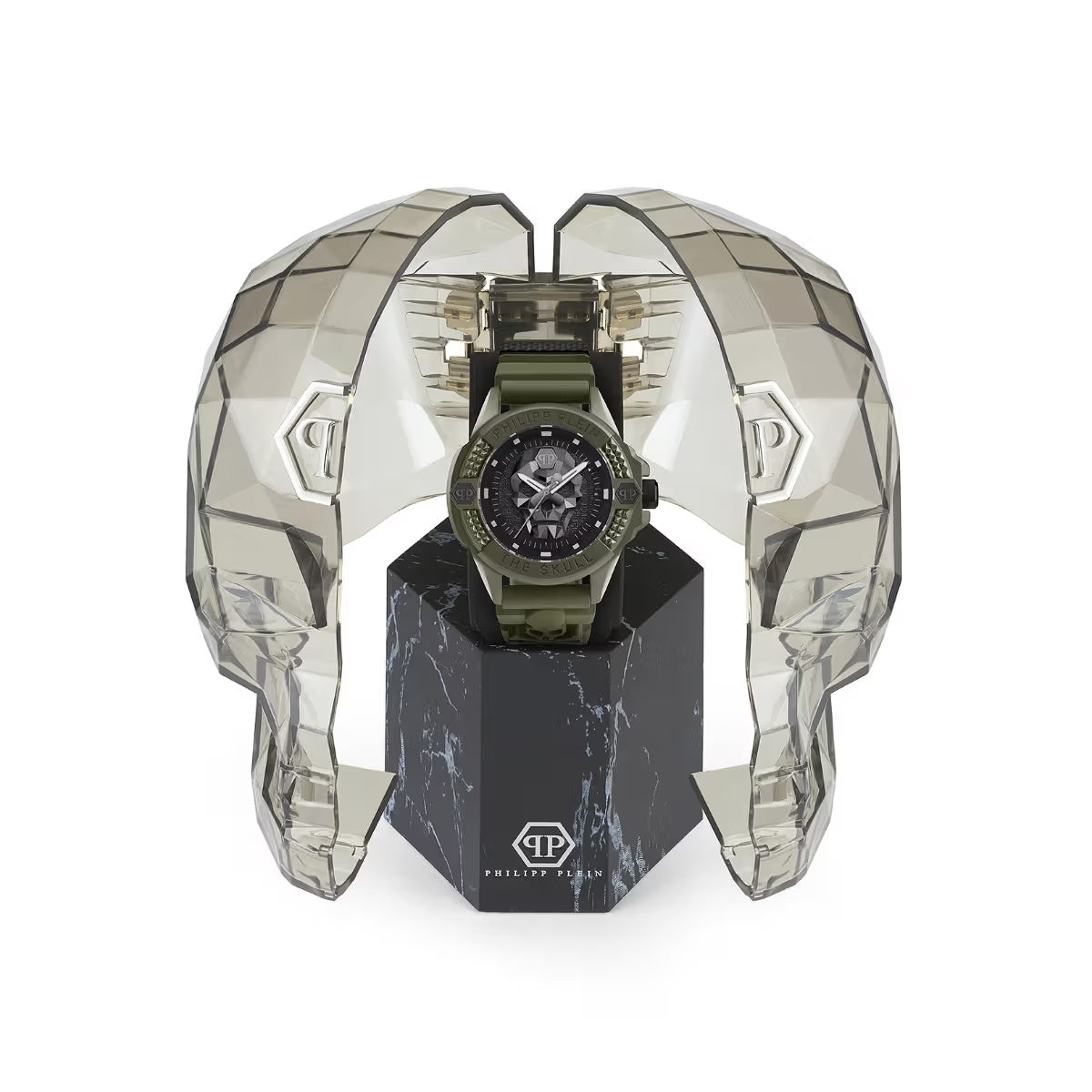 Philipp Plein $kull Quartz Black Dial Analog Silicone Strap Men Watch PWUBA0423