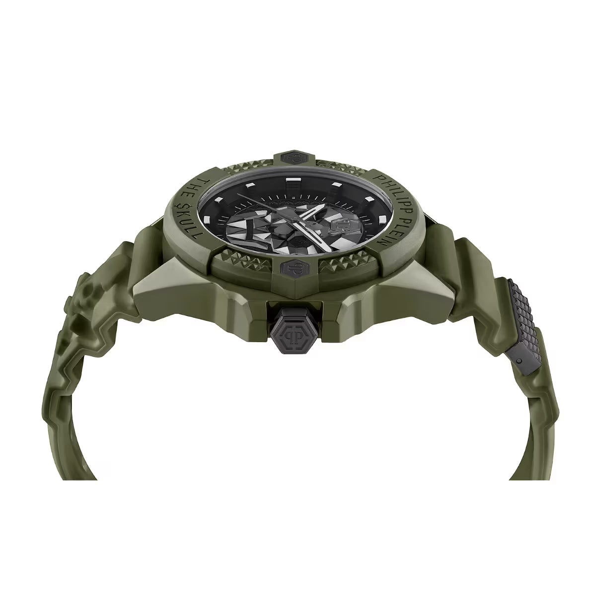 Philipp Plein $kull Quartz Black Dial Analog Silicone Strap Men Watch PWUBA0423