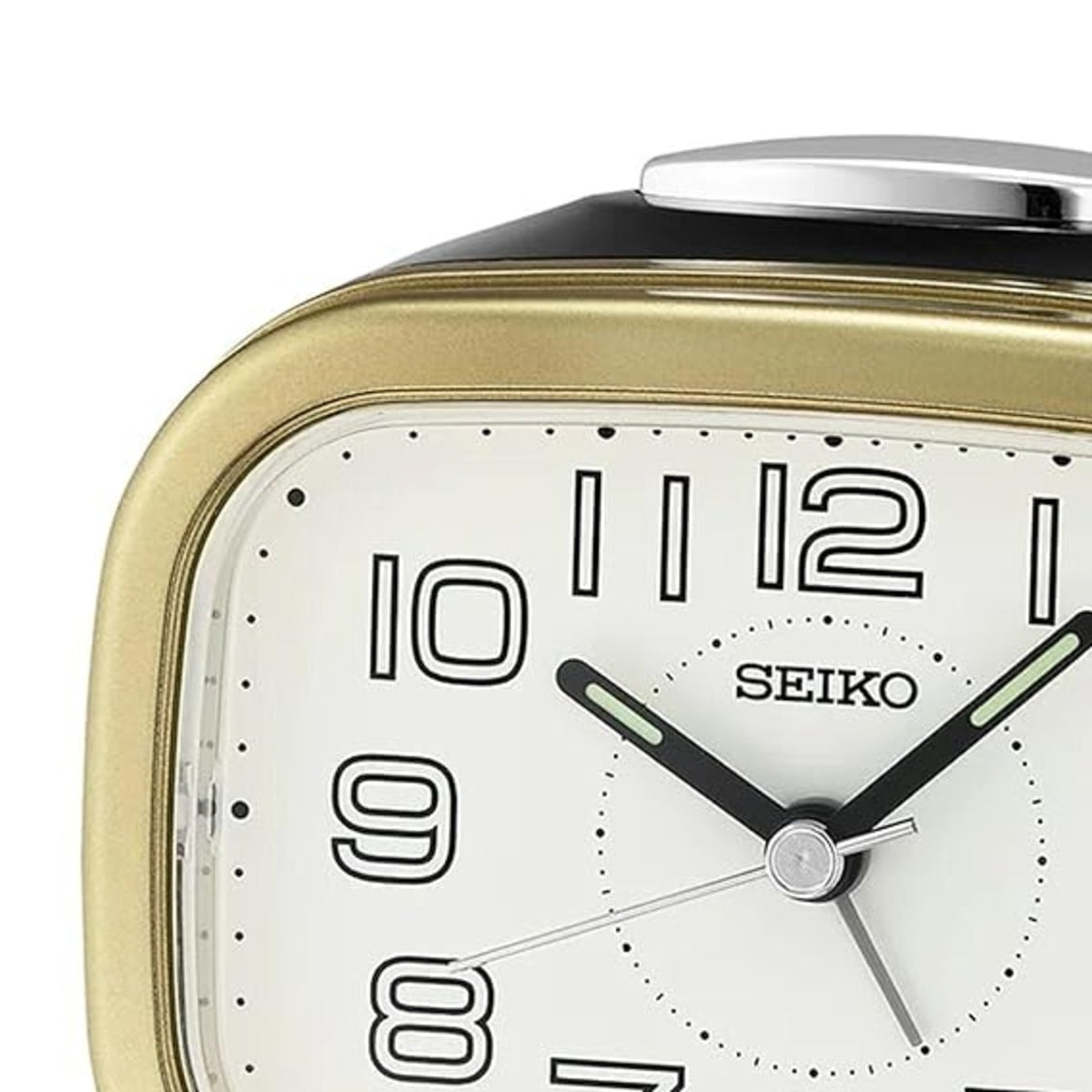 Seiko Table Clock Classic Rectangular Matt Finish Case Bell Alarm - QHK060GN