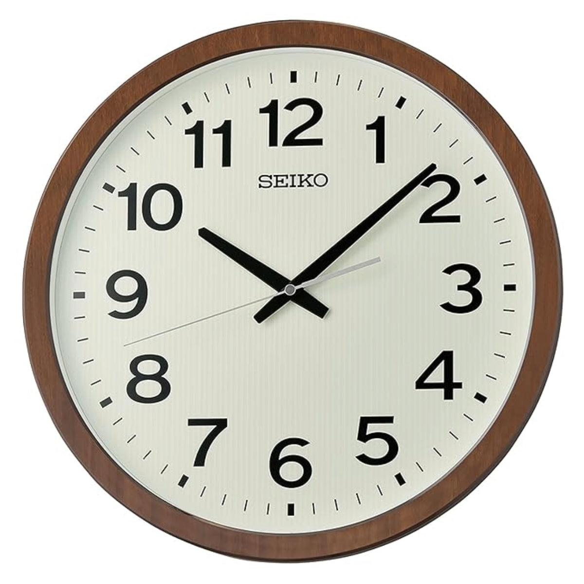 Seiko Wall Clock Classic Round Brown Plastic Analog Sweep Movement QXA799BT