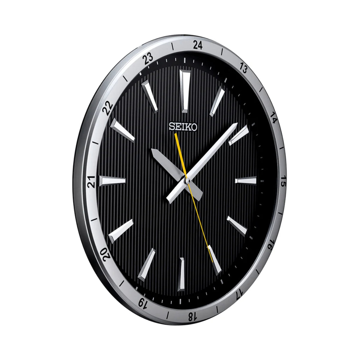 Seiko Wall Clock Silver Plastic Elegant Round Analog Dial QXA802SN
