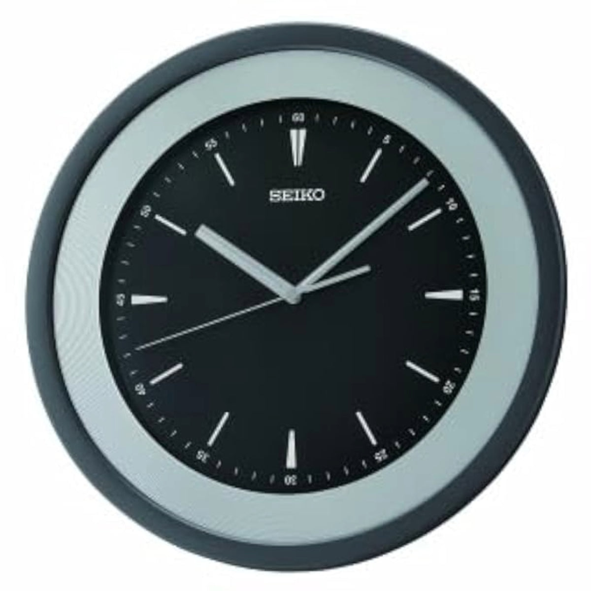 Seiko Wall Clock Elegant Black Round Plastic Case Analog for Home Office QXA812ST