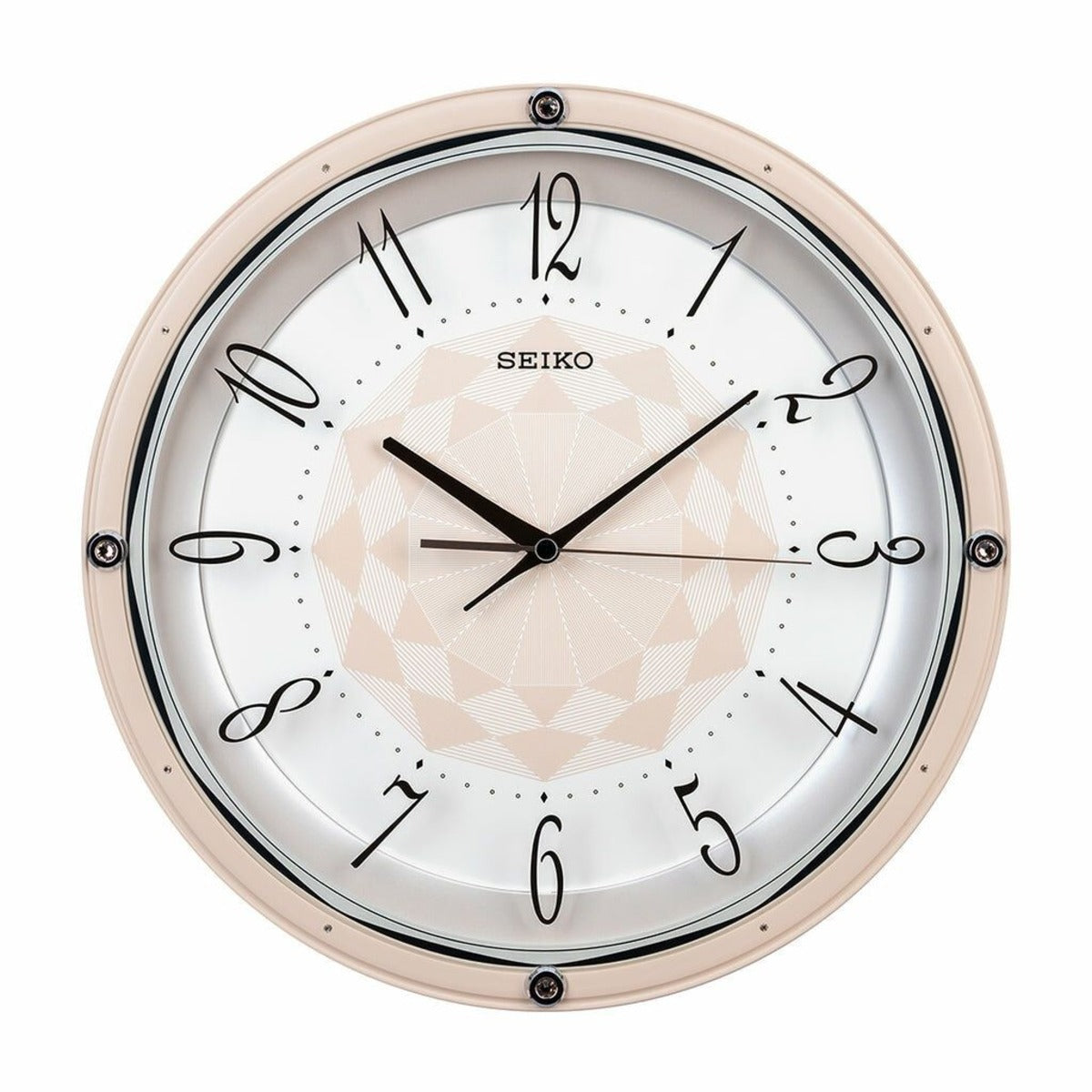 Seiko Wall Clock Cream Plastic Round Analog Home Decor English Numbers QXA830PT