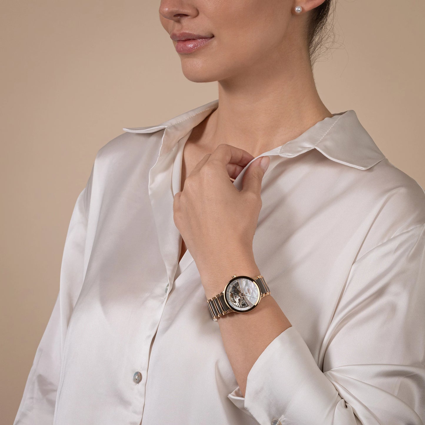 RADO Centrix Automatic Diamonds Open Heart Women Watch R30029912