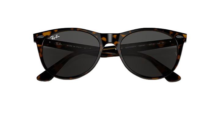 Ray-Ban RB2185 1292B1 Wayfarer II Classic Unisex Sunglasses – Dark Grey Round Frame, 52mm