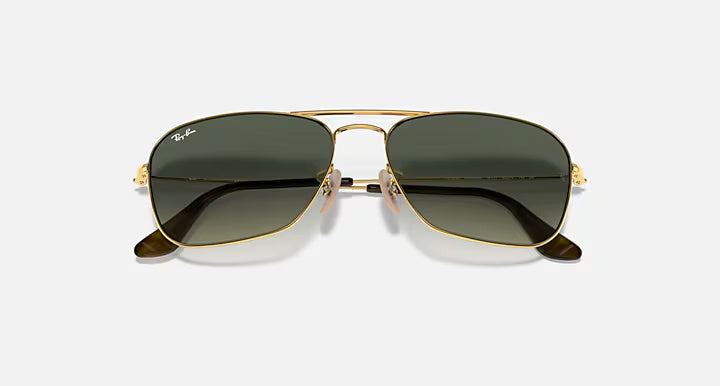 Ray-Ban RB3136 181/71 58 Polished Arista Gold Caravan Sunglasses – Classic Metal Frame