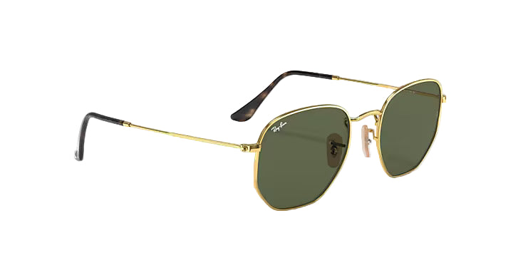 Ray-Ban Gold Hexagonal Flat G-15 Sunglasses RB3548N 51mm