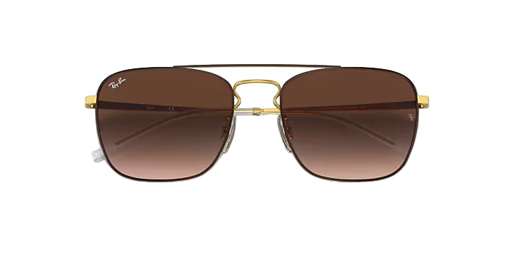 Ray-Ban RB3588 9055/13 55 Men's Designer Square Sunglasses – Gold Frame, 55mm