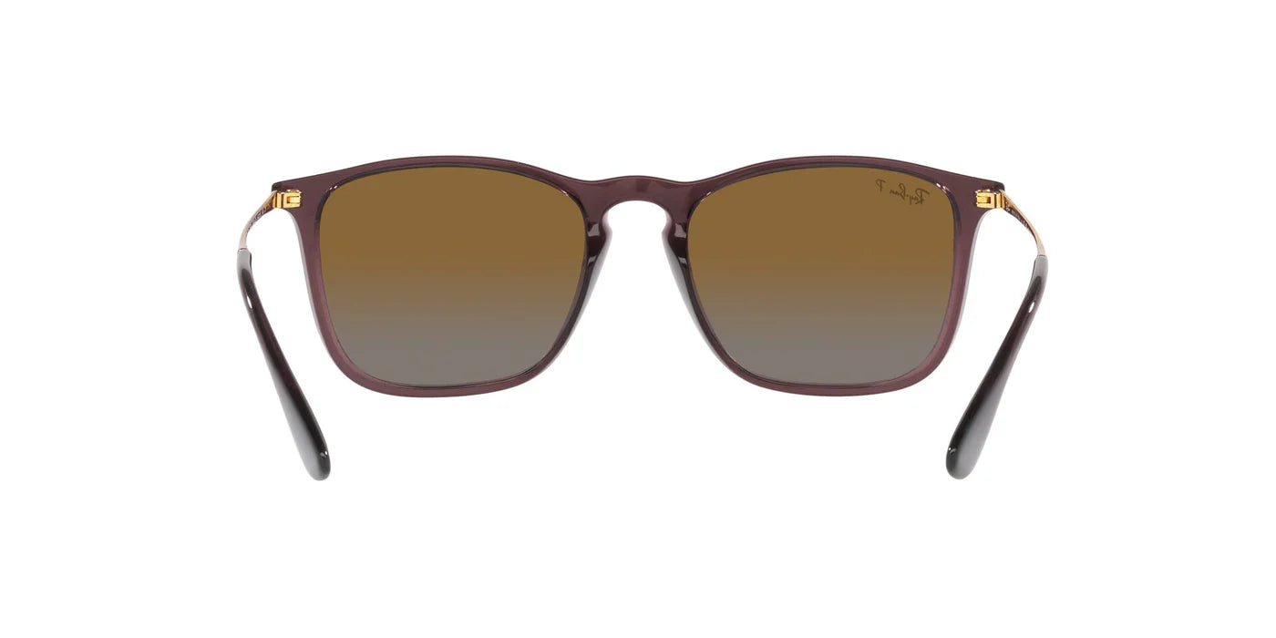 Ray-Ban Chris RB4187 6593/T5 Sunglasses – Transparent Brown, 54mm Polarized