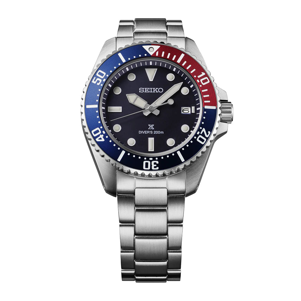 Seiko Prospex Solar Diver’s in Blue-Red-Blue Men's Watch - SNE595P1