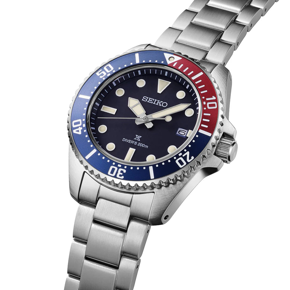 Seiko Prospex Solar Diver’s in Blue-Red-Blue Men's Watch - SNE595P1