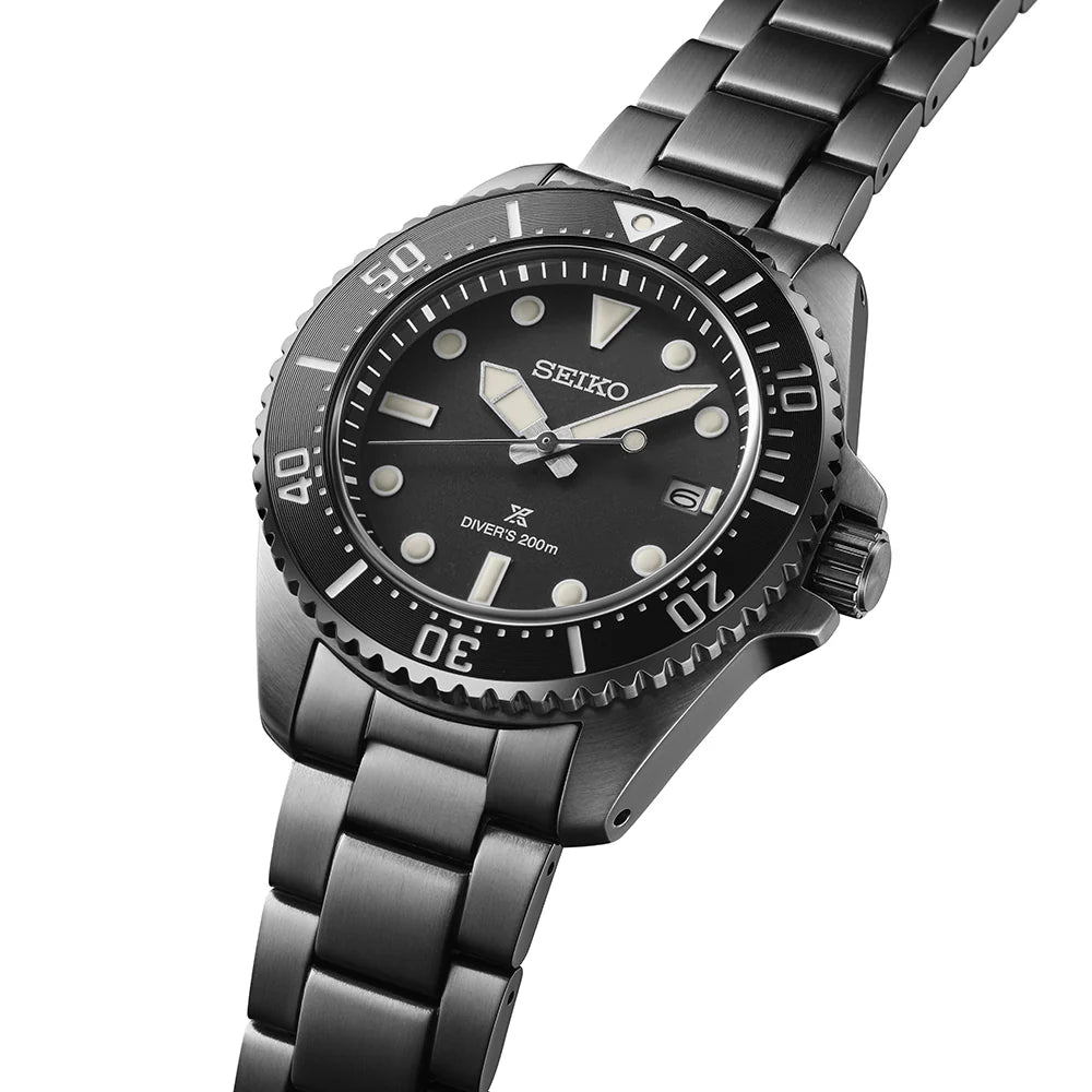 Seiko Prospex Solar Diver’s Black Men's Watch - SNE599P1