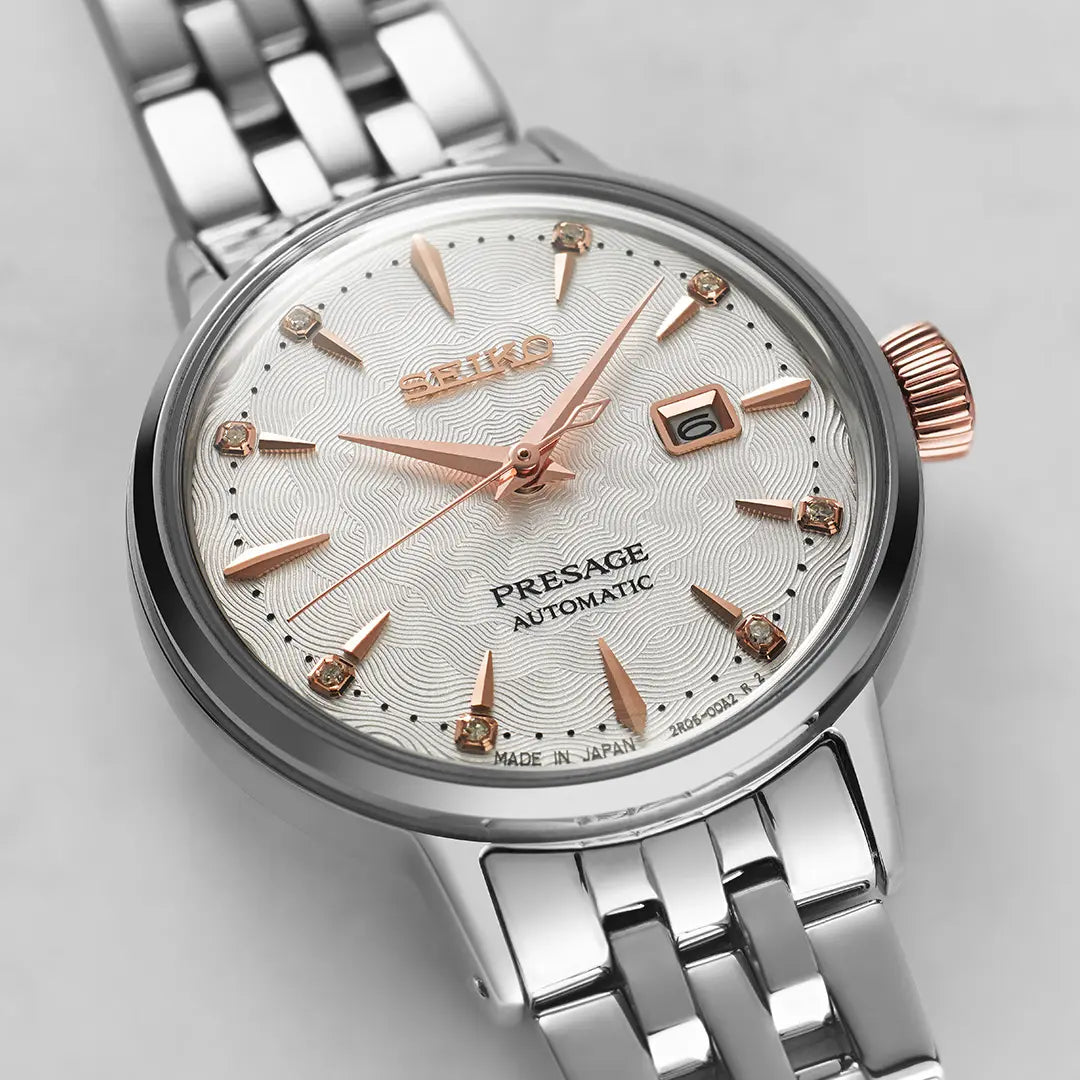 Presage Cocktail Time ‘Clover Club’ Diamond Twist Women's Watch - SRE009J1