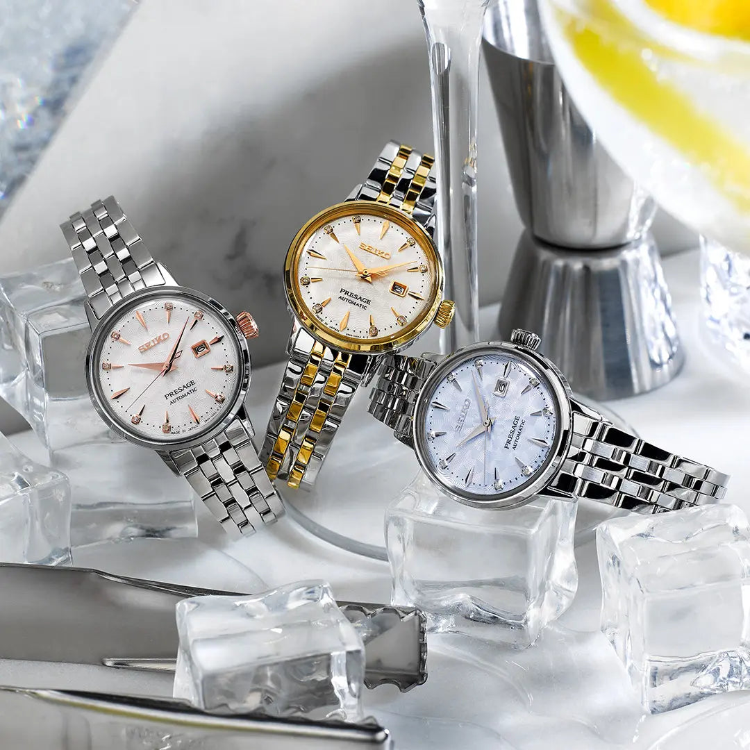 Presage Cocktail Time ‘Clover Club’ Diamond Twist Women's Watch - SRE009J1