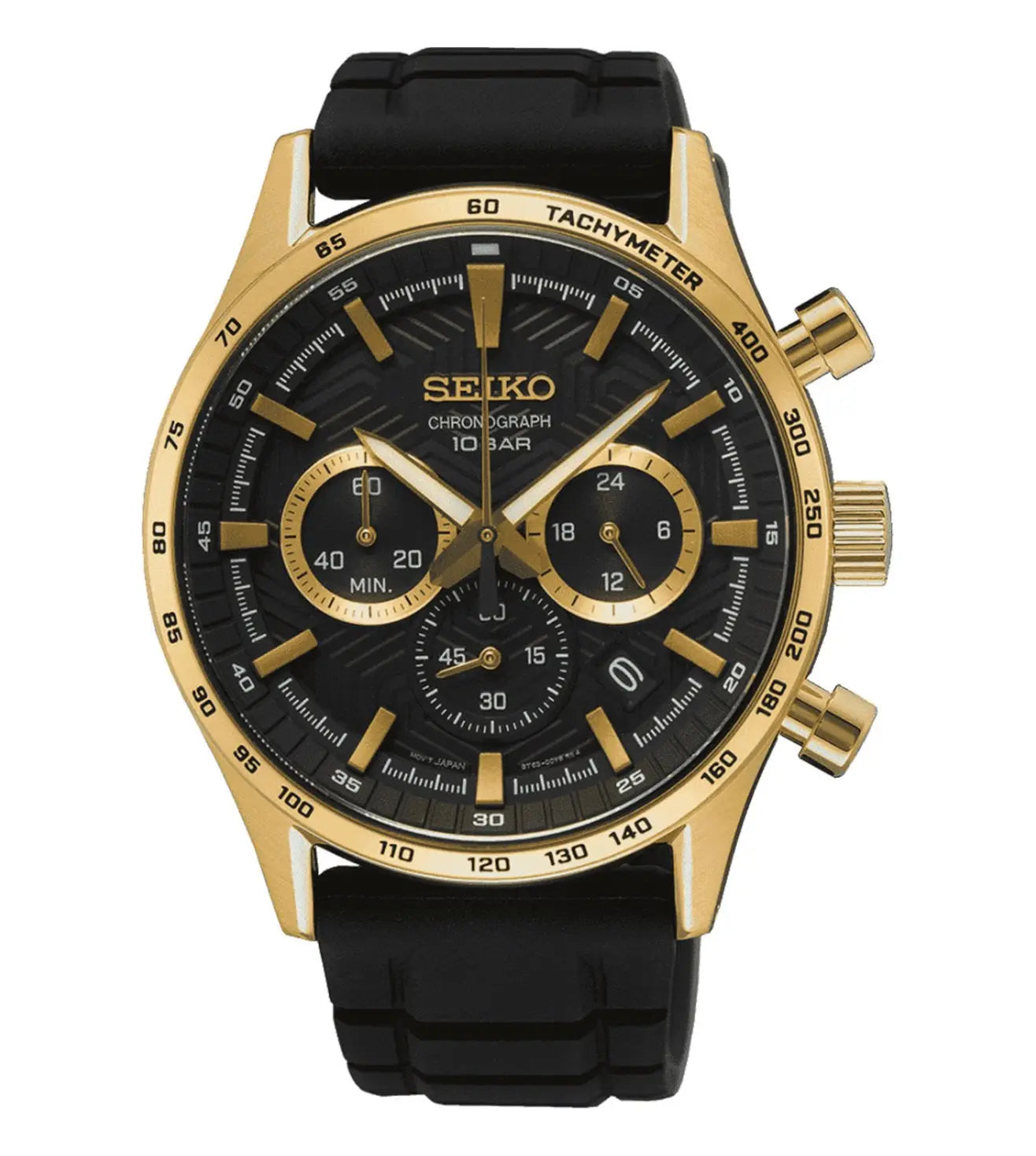 Seiko Automatic Chronograph Black Dial Watch for Men SSB446P1