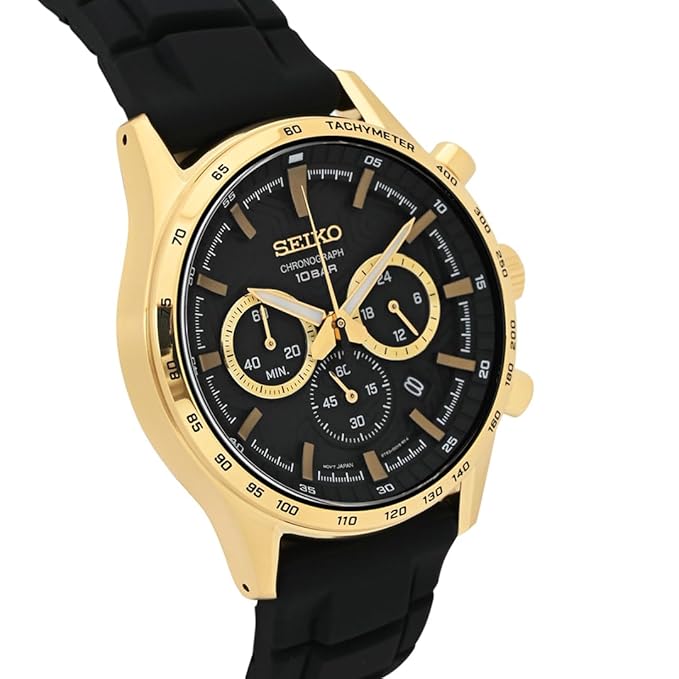 Automatic Chronograph Black Dial Watch for Men - SSB446P1